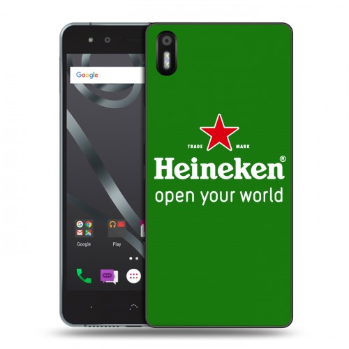 Дизайнерский пластиковый чехол для BQ Aquaris X5 Heineken