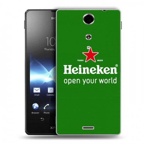 Дизайнерский пластиковый чехол для Sony Xperia TX Heineken