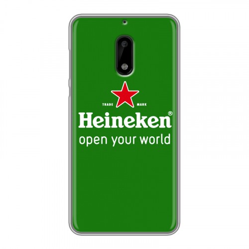 Дизайнерский пластиковый чехол для Nokia 6 Heineken