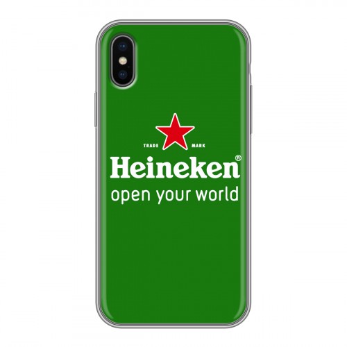 Дизайнерский силиконовый чехол для Iphone x10 Heineken