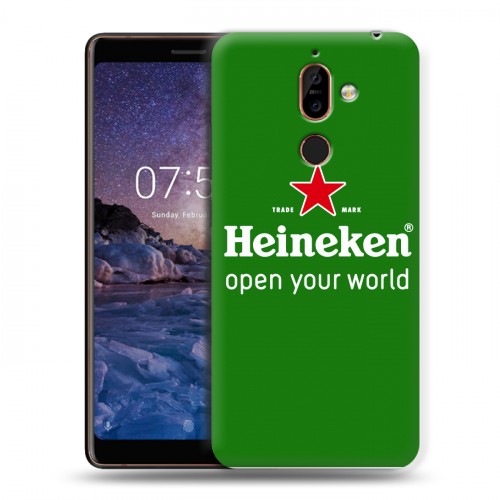 Дизайнерский пластиковый чехол для Nokia 7 Plus Heineken