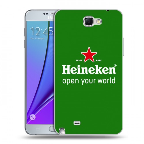 Дизайнерский пластиковый чехол для Samsung Galaxy Note 2 Heineken