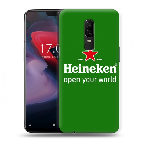 Дизайнерский пластиковый чехол для OnePlus 6 Heineken