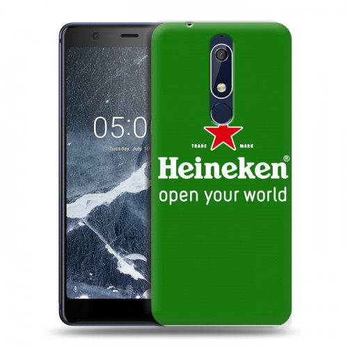 Дизайнерский пластиковый чехол для Nokia 5.1 Heineken