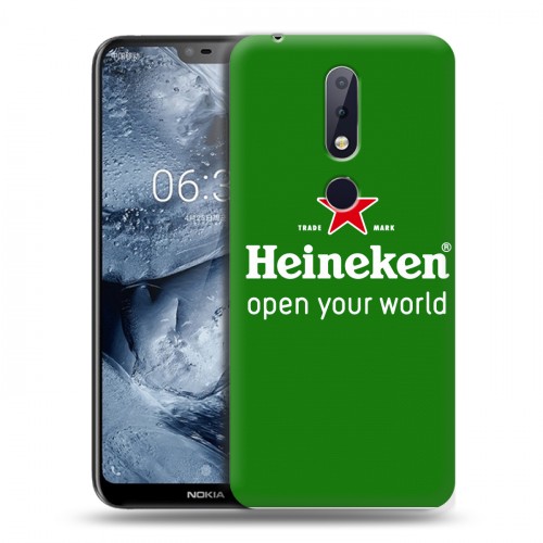 Дизайнерский силиконовый чехол для Nokia 6.1 Plus Heineken