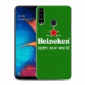 Дизайнерский пластиковый чехол для Samsung Galaxy A20s Heineken