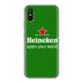 Дизайнерский силиконовый с усиленными углами чехол для Xiaomi RedMi 9A Heineken