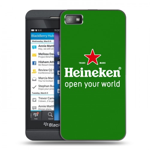 Дизайнерский пластиковый чехол для BlackBerry Z10 Heineken