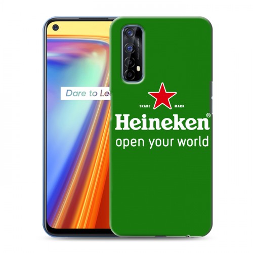 Дизайнерский силиконовый с усиленными углами чехол для Realme 7 Heineken