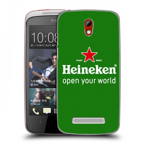 Дизайнерский пластиковый чехол для HTC Desire 500 Heineken