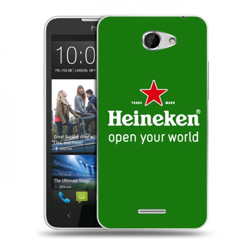 Дизайнерский пластиковый чехол для HTC Desire 516 Heineken