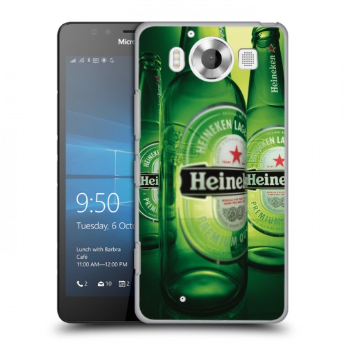 Дизайнерский пластиковый чехол для Microsoft Lumia 950 Heineken