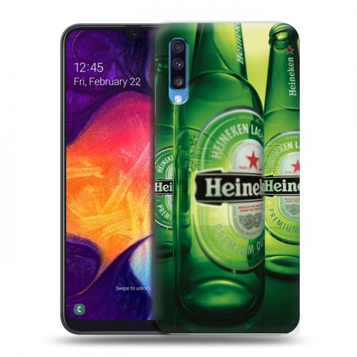 Дизайнерский силиконовый с усиленными углами чехол для Samsung Galaxy A70 Heineken