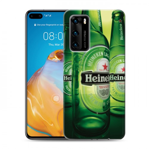 Дизайнерский силиконовый с усиленными углами чехол для Huawei P40 Heineken