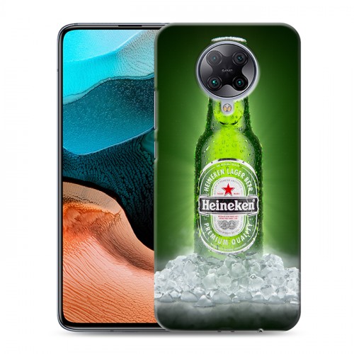 Дизайнерский силиконовый с усиленными углами чехол для Xiaomi RedMi K30 Pro Heineken