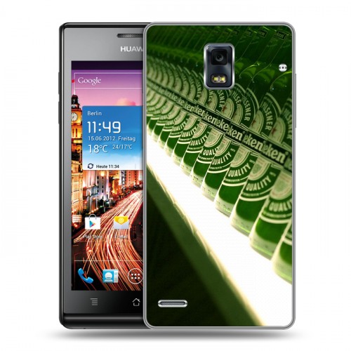 Дизайнерский пластиковый чехол для Huawei Ascend P1 Heineken