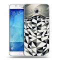 Дизайнерский пластиковый чехол для Samsung Galaxy A8 Маски Black White