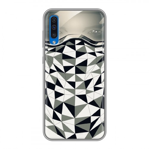 Дизайнерский силиконовый чехол для Samsung Galaxy A50 Маски Black White