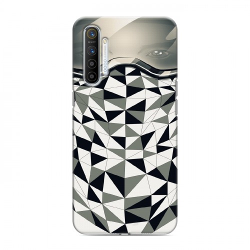 Дизайнерский силиконовый с усиленными углами чехол для Realme XT Маски Black White