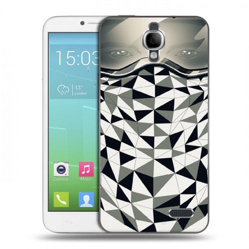 Дизайнерский силиконовый чехол для Alcatel One Touch Idol Маски Black White