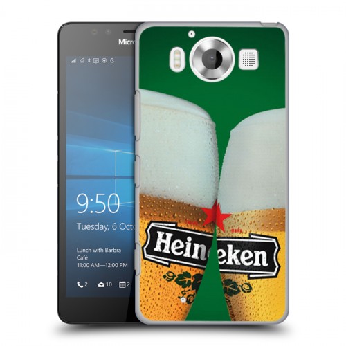 Дизайнерский пластиковый чехол для Microsoft Lumia 950 Heineken