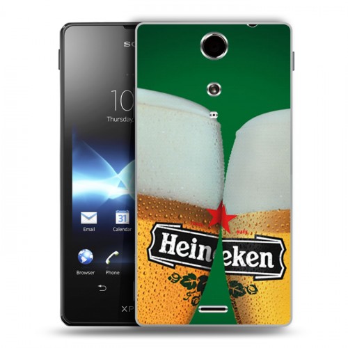 Дизайнерский пластиковый чехол для Sony Xperia TX Heineken