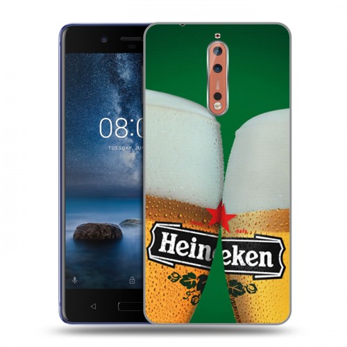 Дизайнерский пластиковый чехол для Nokia 8 Heineken