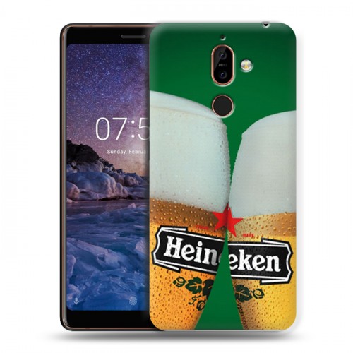 Дизайнерский пластиковый чехол для Nokia 7 Plus Heineken