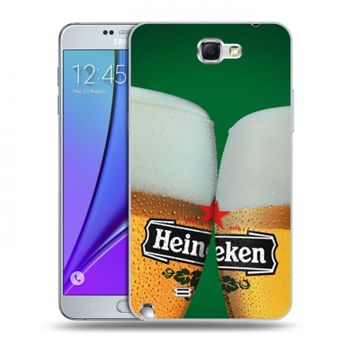 Дизайнерский пластиковый чехол для Samsung Galaxy Note 2 Heineken