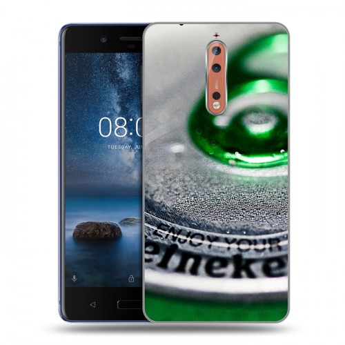 Дизайнерский пластиковый чехол для Nokia 8 Heineken