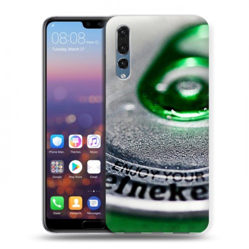 Дизайнерский силиконовый с усиленными углами чехол для Huawei P20 Pro Heineken