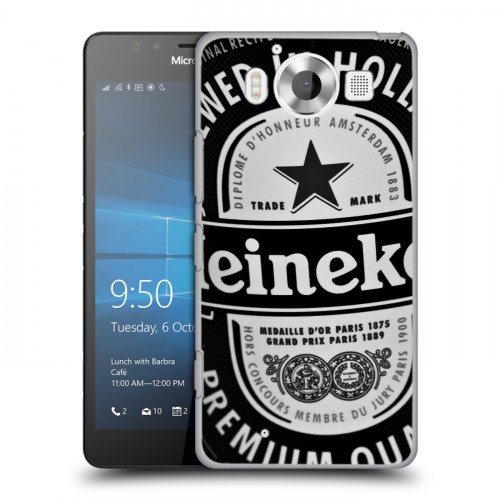 Дизайнерский пластиковый чехол для Microsoft Lumia 950 Heineken