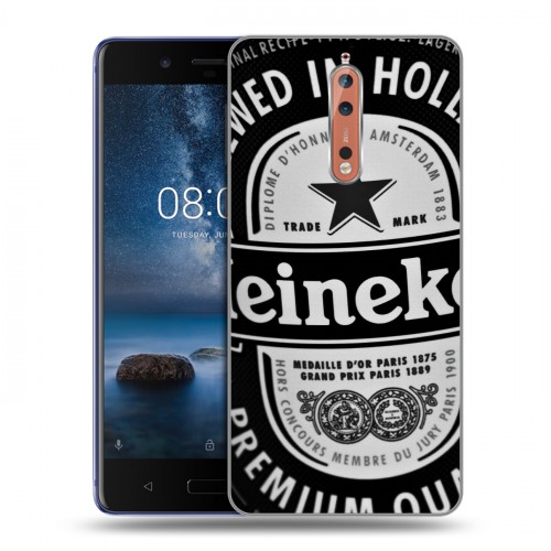 Дизайнерский пластиковый чехол для Nokia 8 Heineken