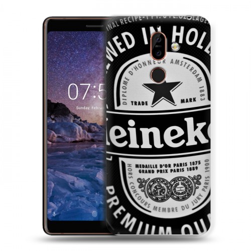 Дизайнерский пластиковый чехол для Nokia 7 Plus Heineken