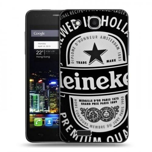 Дизайнерский пластиковый чехол для Alcatel One Touch Idol Ultra Heineken