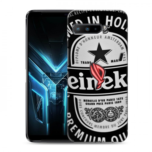 Дизайнерский силиконовый с усиленными углами чехол для ASUS ROG Phone 3 Heineken
