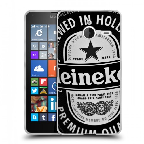 Дизайнерский пластиковый чехол для Microsoft Lumia 640 XL Heineken
