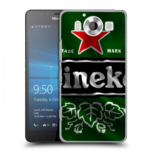 Дизайнерский пластиковый чехол для Microsoft Lumia 950 Heineken