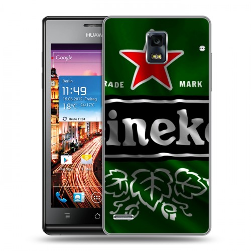 Дизайнерский пластиковый чехол для Huawei Ascend P1 Heineken