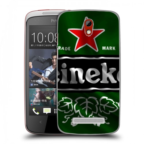 Дизайнерский пластиковый чехол для HTC Desire 500 Heineken