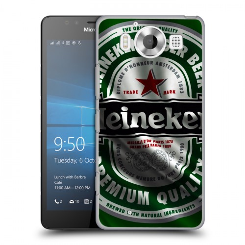 Дизайнерский пластиковый чехол для Microsoft Lumia 950 Heineken