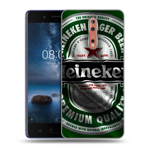 Дизайнерский пластиковый чехол для Nokia 8 Heineken