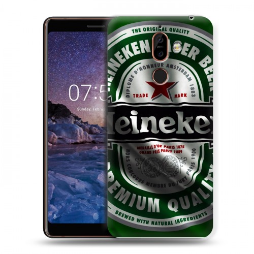 Дизайнерский пластиковый чехол для Nokia 7 Plus Heineken