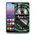 Дизайнерский силиконовый с усиленными углами чехол для Huawei P20 Pro Heineken