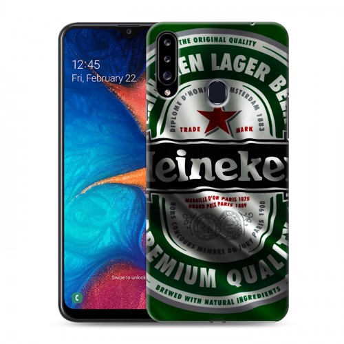 Дизайнерский пластиковый чехол для Samsung Galaxy A20s Heineken