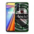 Дизайнерский силиконовый с усиленными углами чехол для Realme 7 Heineken