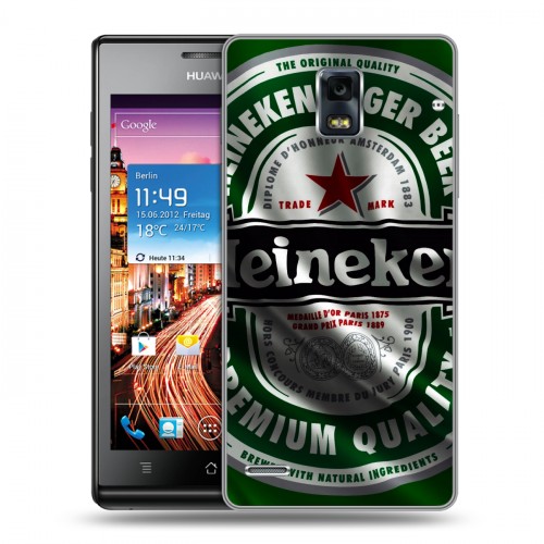 Дизайнерский пластиковый чехол для Huawei Ascend P1 Heineken