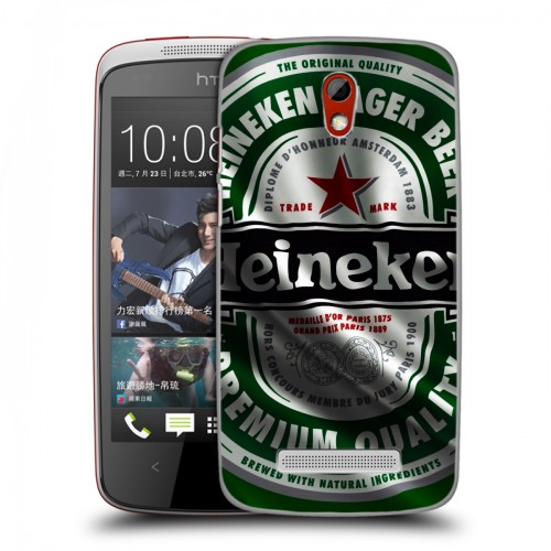 Дизайнерский пластиковый чехол для HTC Desire 500 Heineken