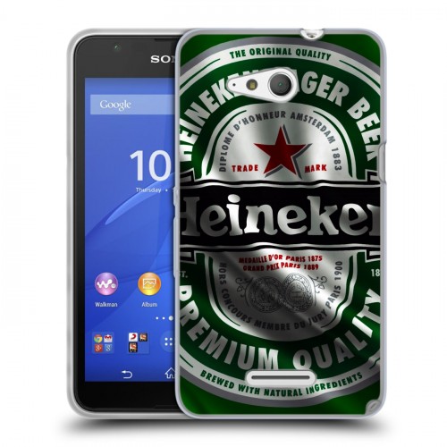 Дизайнерский пластиковый чехол для Sony Xperia E4g Heineken