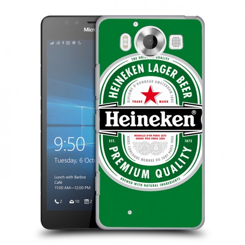 Дизайнерский пластиковый чехол для Microsoft Lumia 950 Heineken